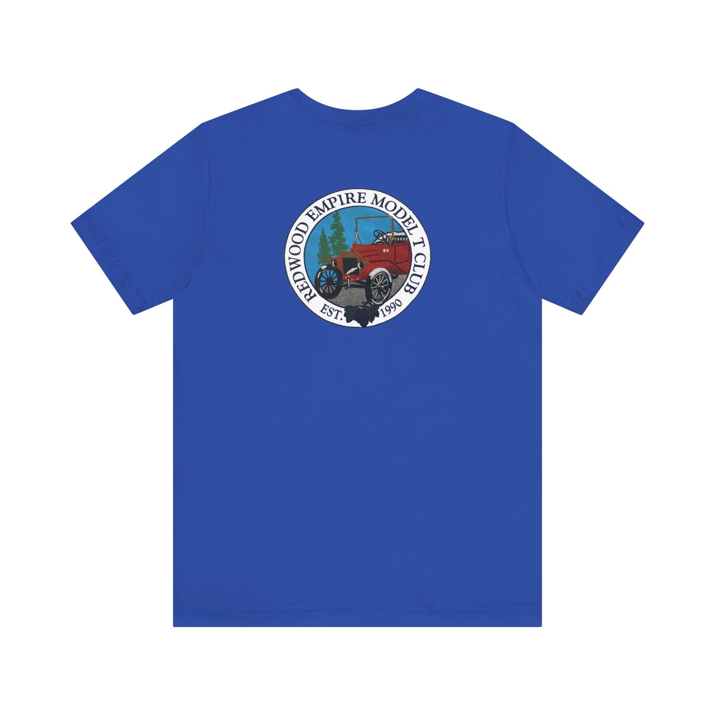 Redwood Empire Model Club (front and back logo) Unisex Short Sleeve Tee - Vintage Style Graphic T-Shirt