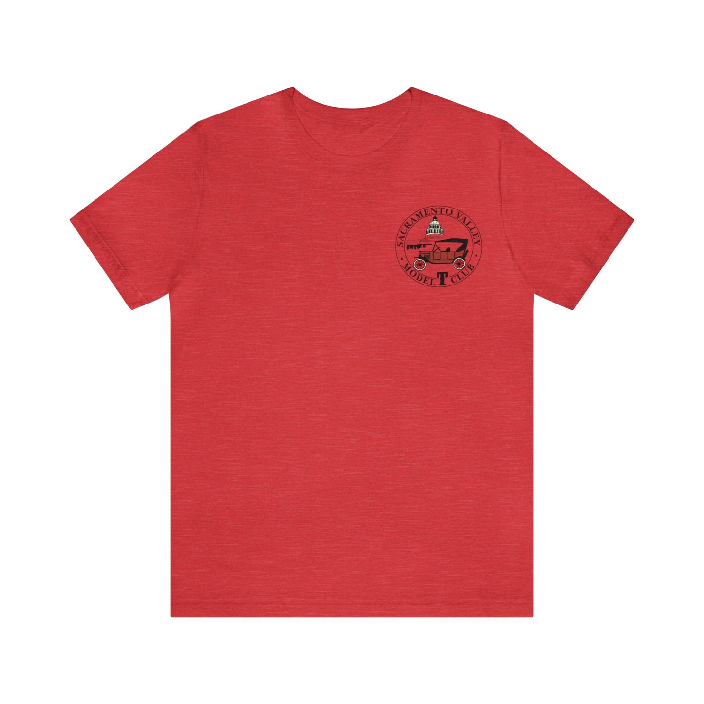 Sacramento Valley Model T Club (front and back logo) Unisex Jersey Short Sleeve Tee