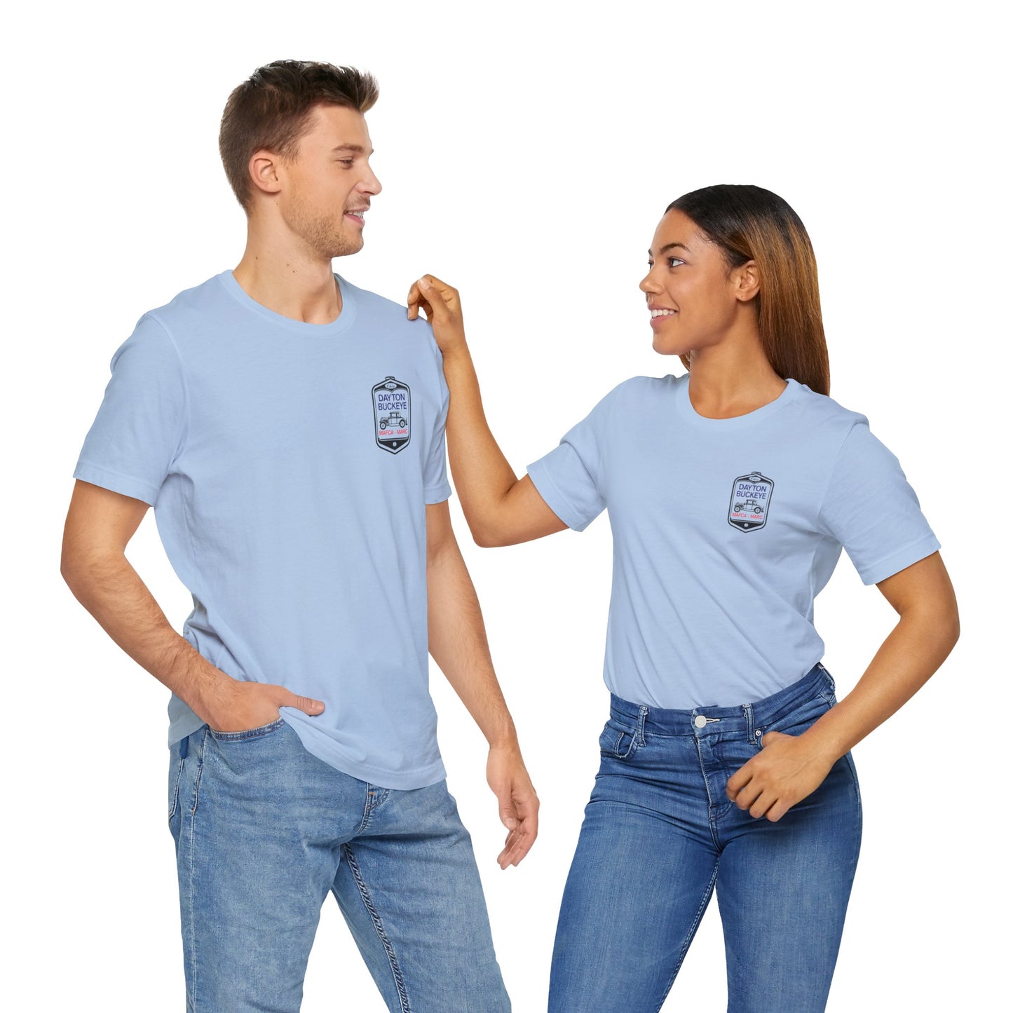 Dayton Buckeye (front and back logo) Unisex Jersey Short Sleeve Tee