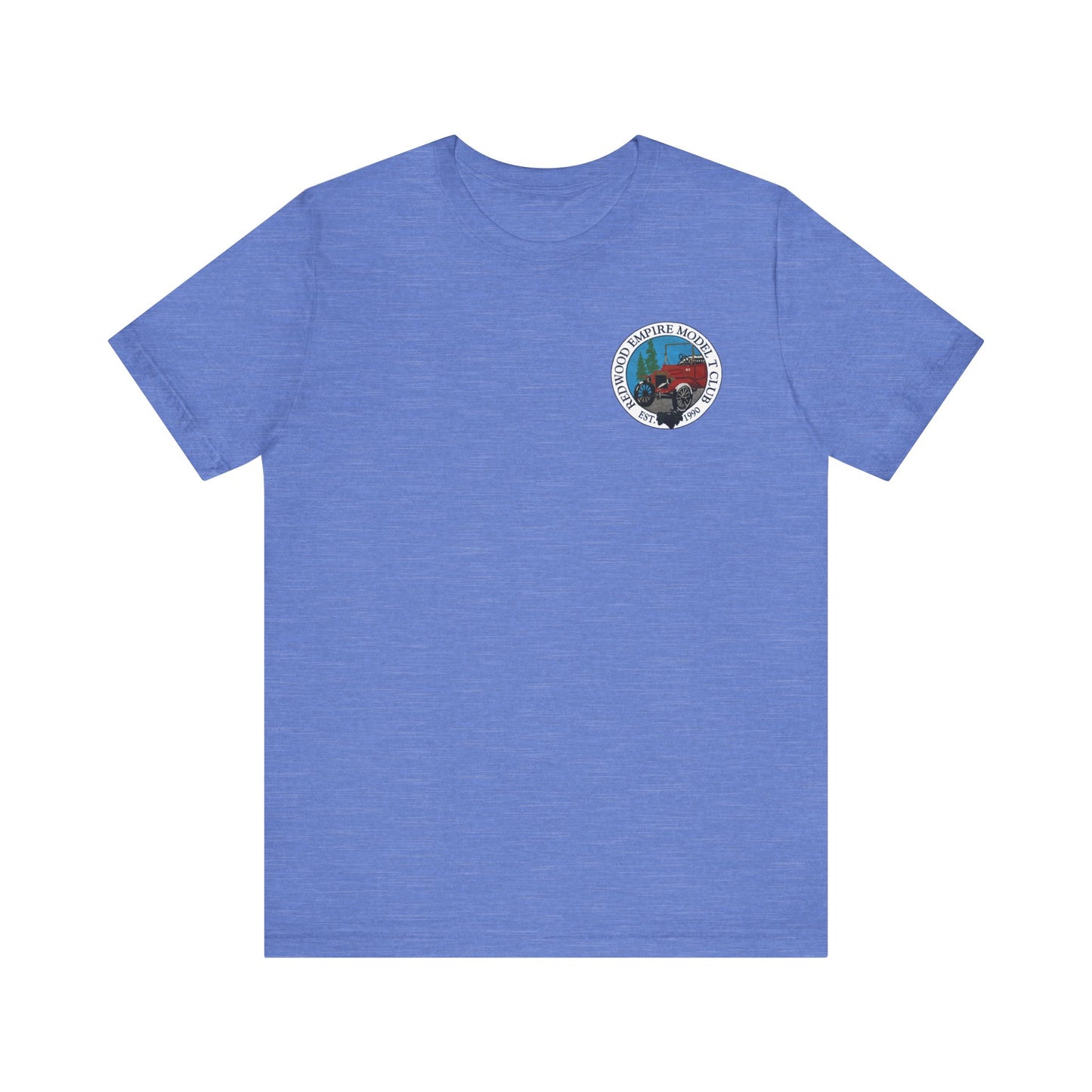 Redwood Empire Model T Club (single small front logo) Unisex Short Sleeve Tee - Outdoor Graphic T-Shirt