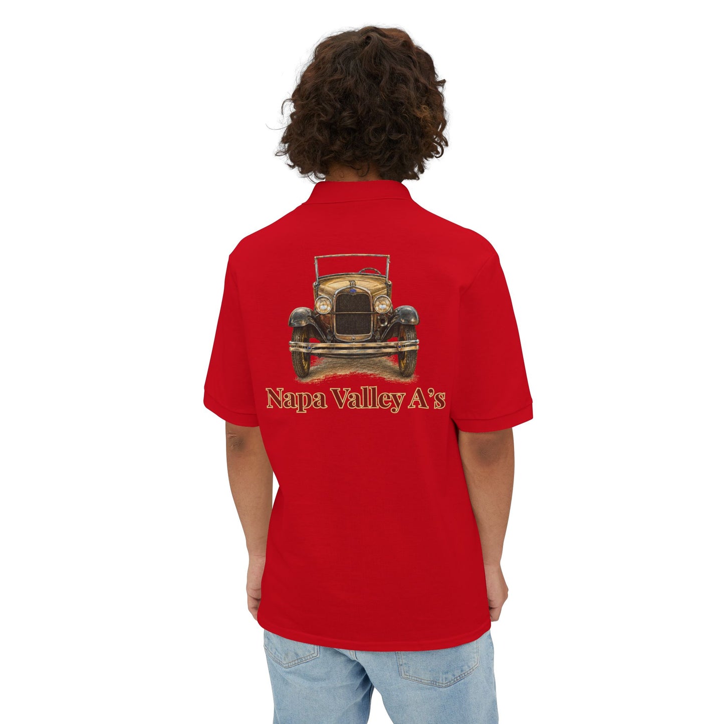 Napa Valley A's Classic Cotton Polo - Small Chest Logo and Large Back Logo