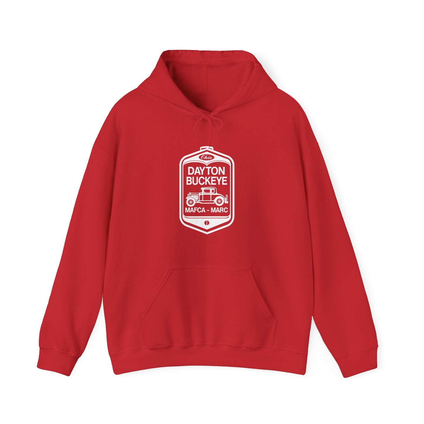 Dayton Buckeye (front logo) Unisex Heavy Blend™ Hooded Sweatshirt