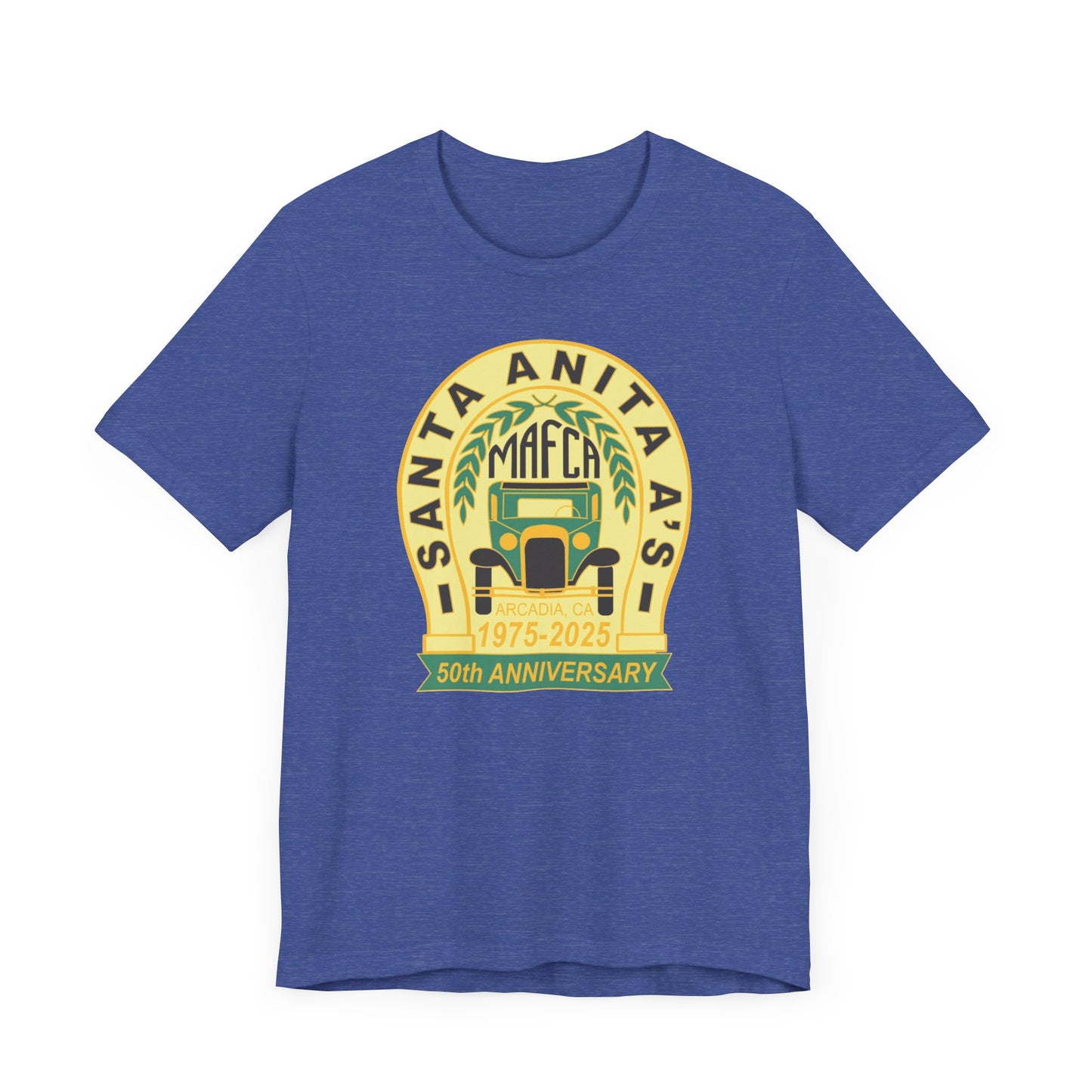 Santa Anita A's MAFCA 50th Anniversary (front logo) Unisex Jersey Tee