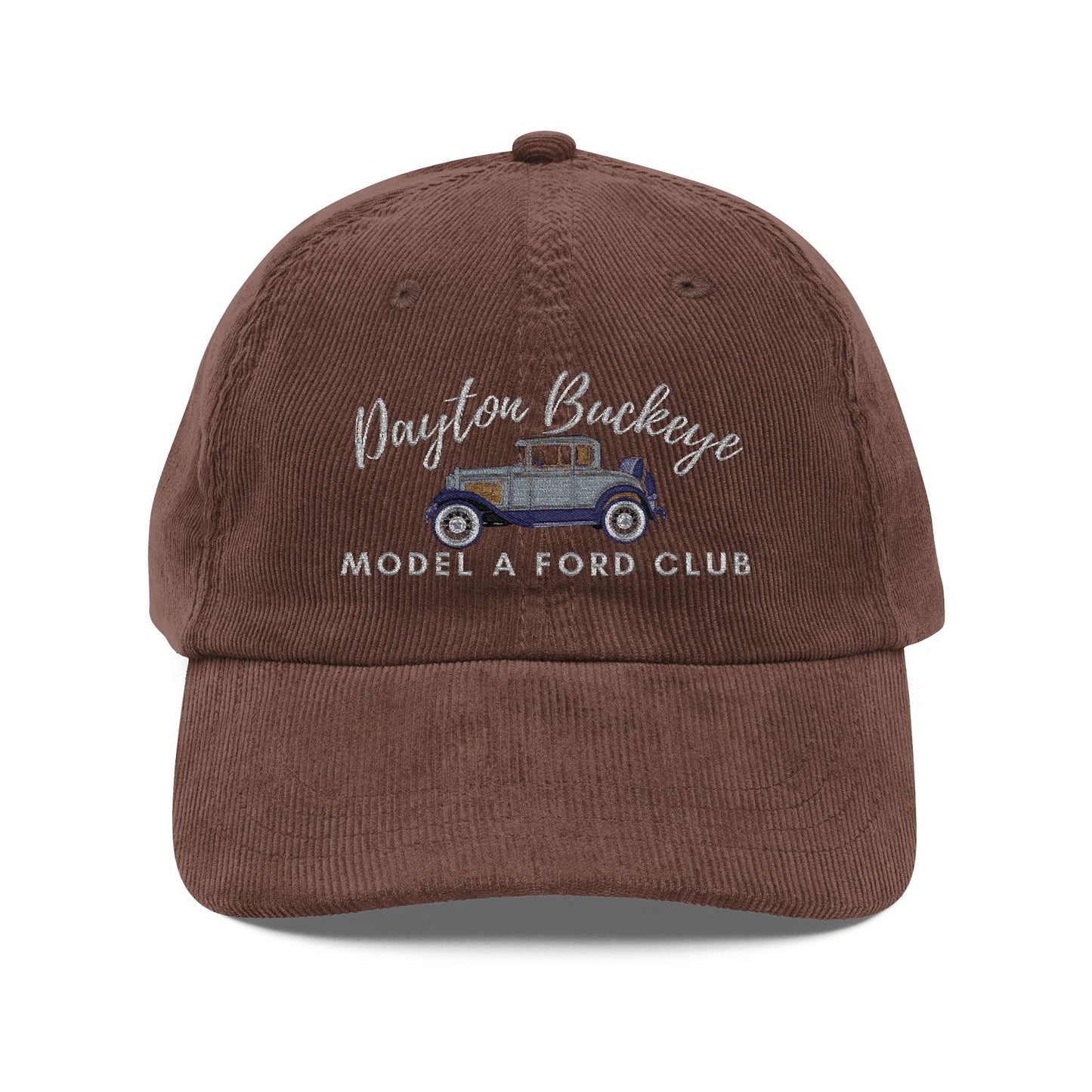 Dayton Buckeye Model A Ford Club Vintage Corduroy Cap with Embroidery