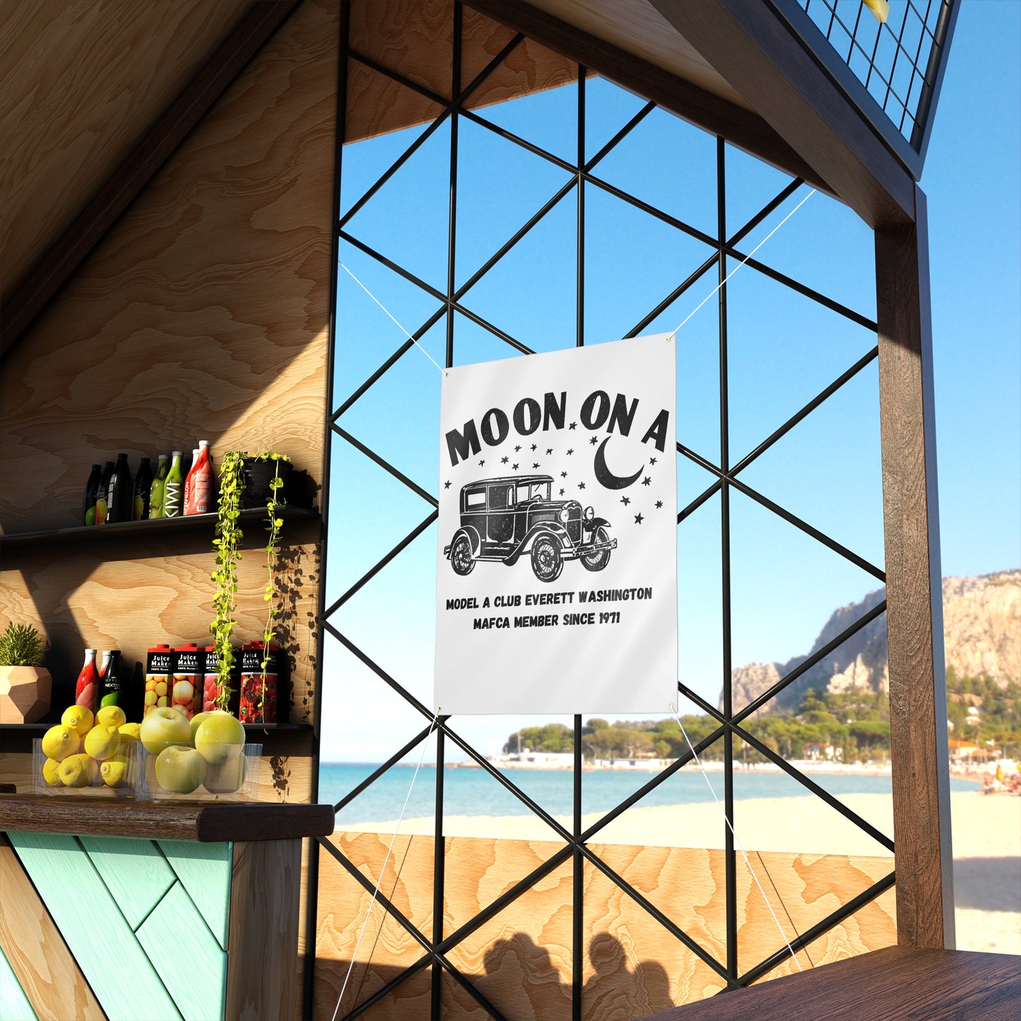 Moon On A Banner — Retro Automobile Outdoor/Indoor Decor