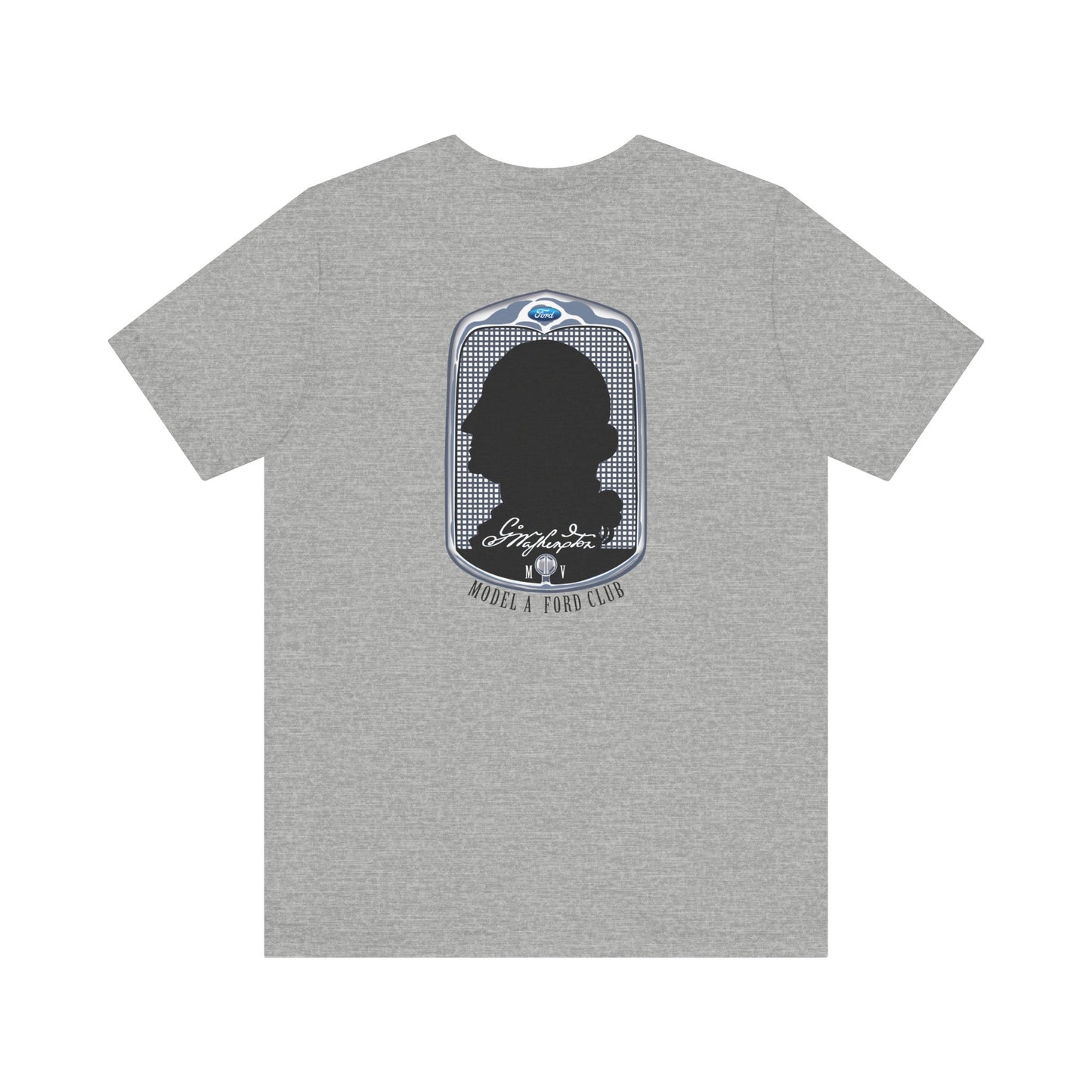 George Washington Model A Ford Club (front and back black logo) Unisex Jersey Short Sleeve Tee