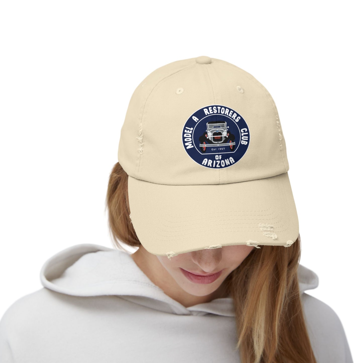 MARC of Arizona Unisex Distressed Cap - Model A Restoration Club of Arizona Emblem