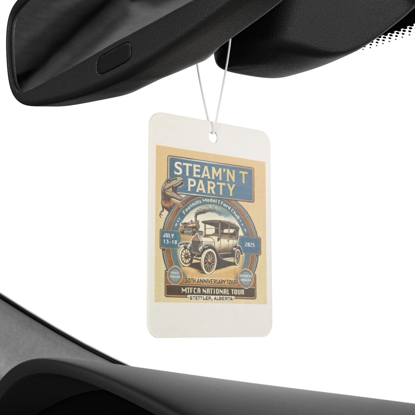 Foothills Model T Ford Club STEAM'N T PARTY Car Air Freshener - Steam'n T Party Design