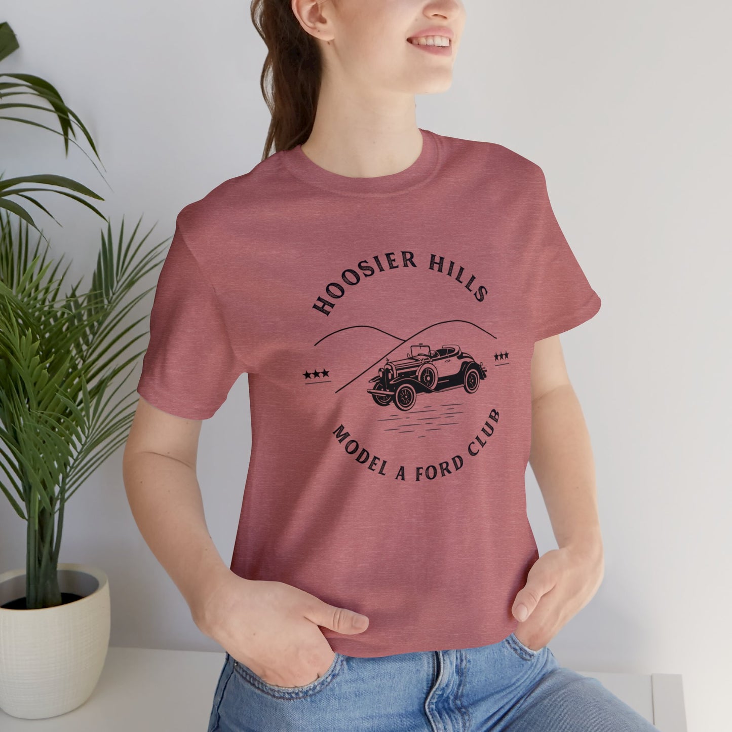 Hoosier Hills Model A Ford Club Unisex Jersey Short Sleeve Tee