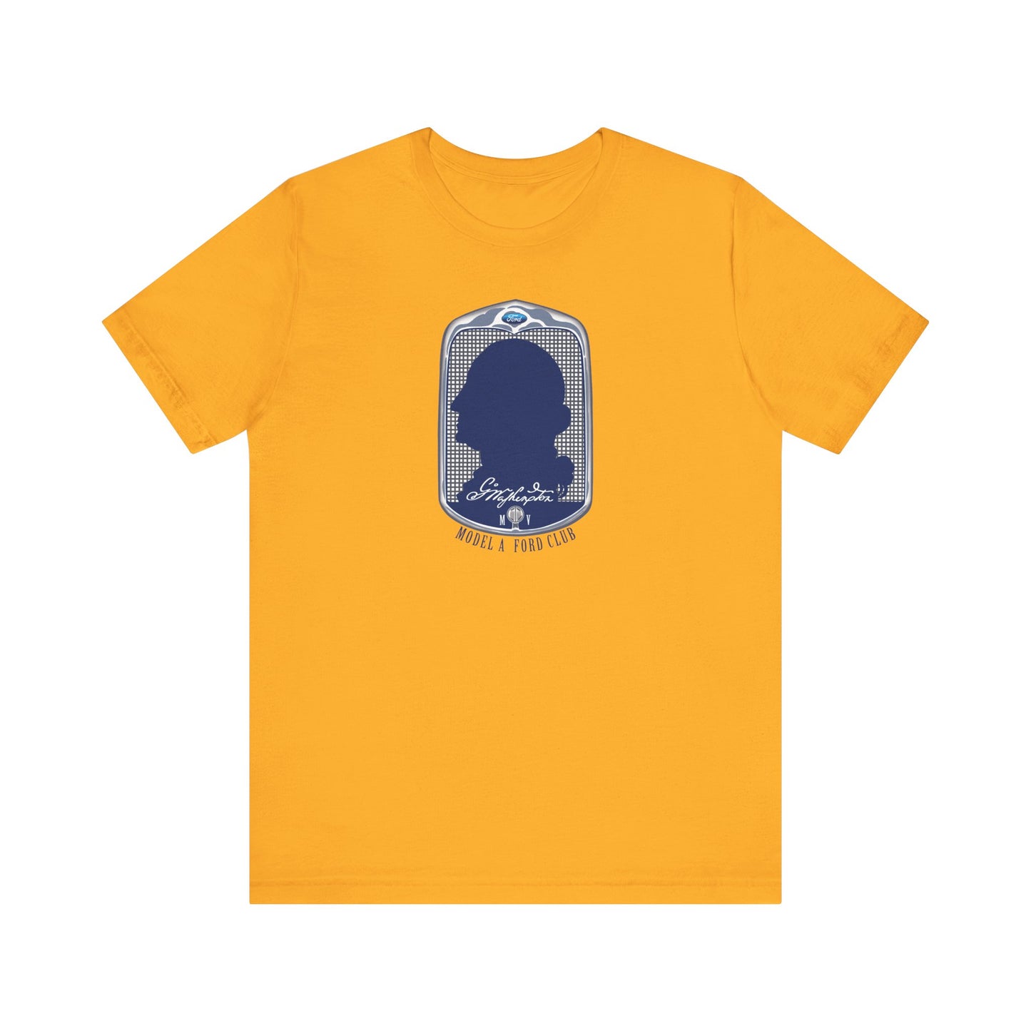 George Washington Model A Ford Club (front blue logo) Unisex Jersey Short Sleeve Tee