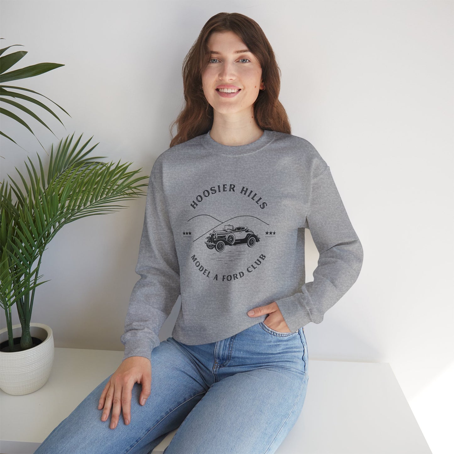 Hoosier Hills Model A Ford Club Unisex Heavy Blend™ Crewneck Sweatshirt