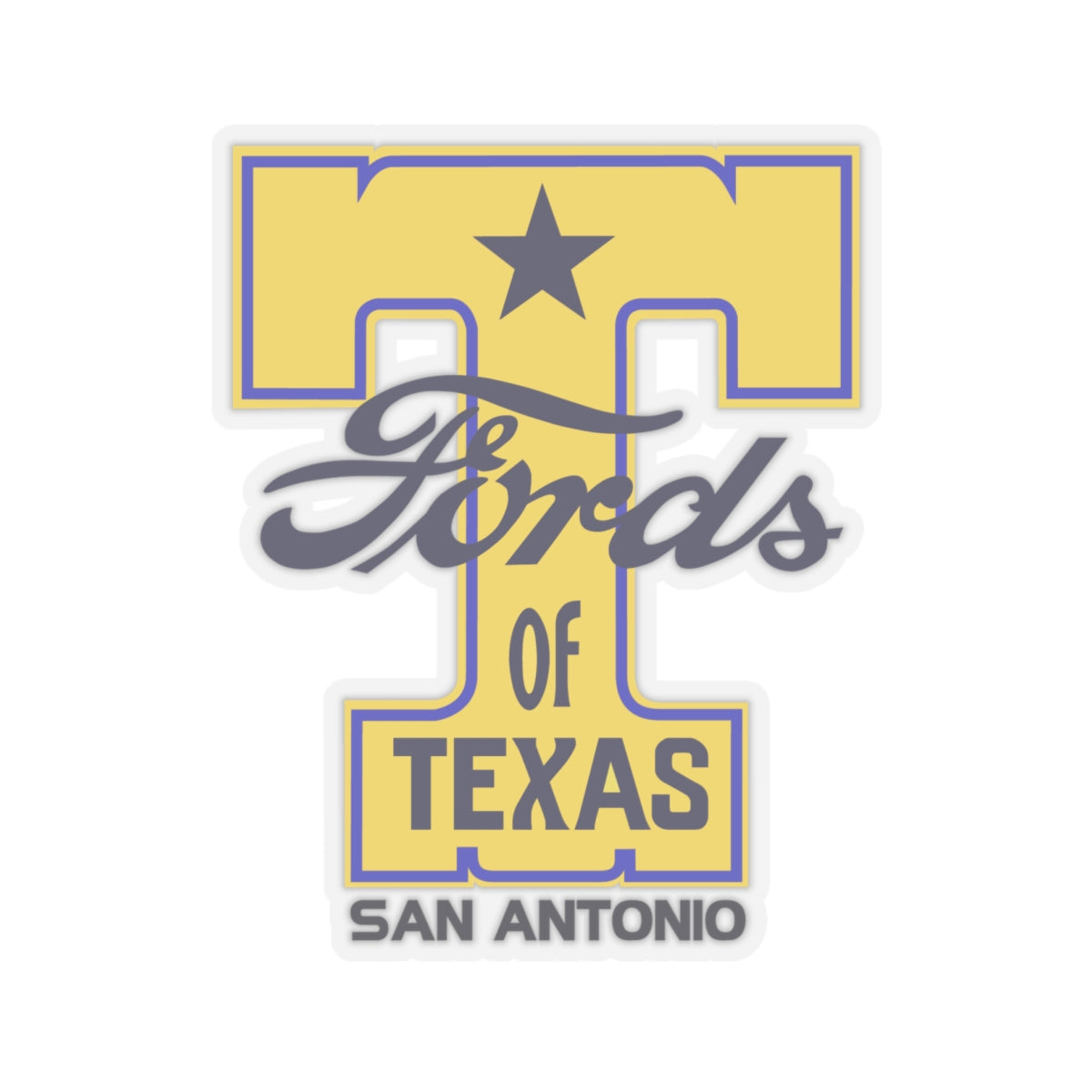 T Fords of Texas (transparent or white) Kiss-Cut Stickers - Great for your "T" or trailer