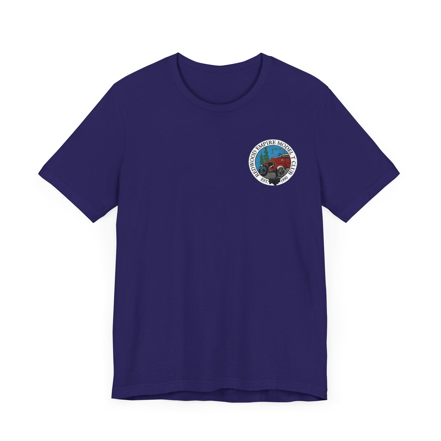 Redwood Empire Model T Club (single small front logo) Unisex Short Sleeve Tee - Outdoor Graphic T-Shirt