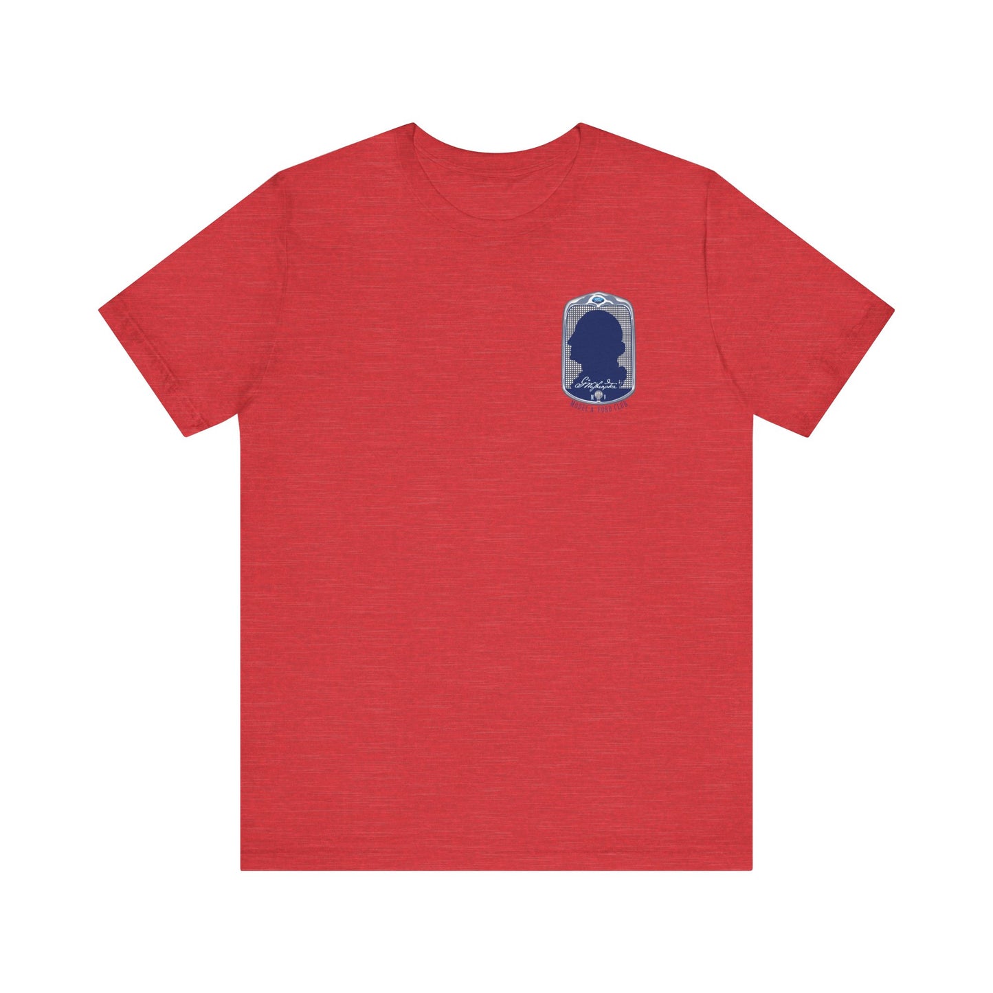 George Washington Model A Ford Club (front and back blue logo) Unisex Jersey Short Sleeve Tee