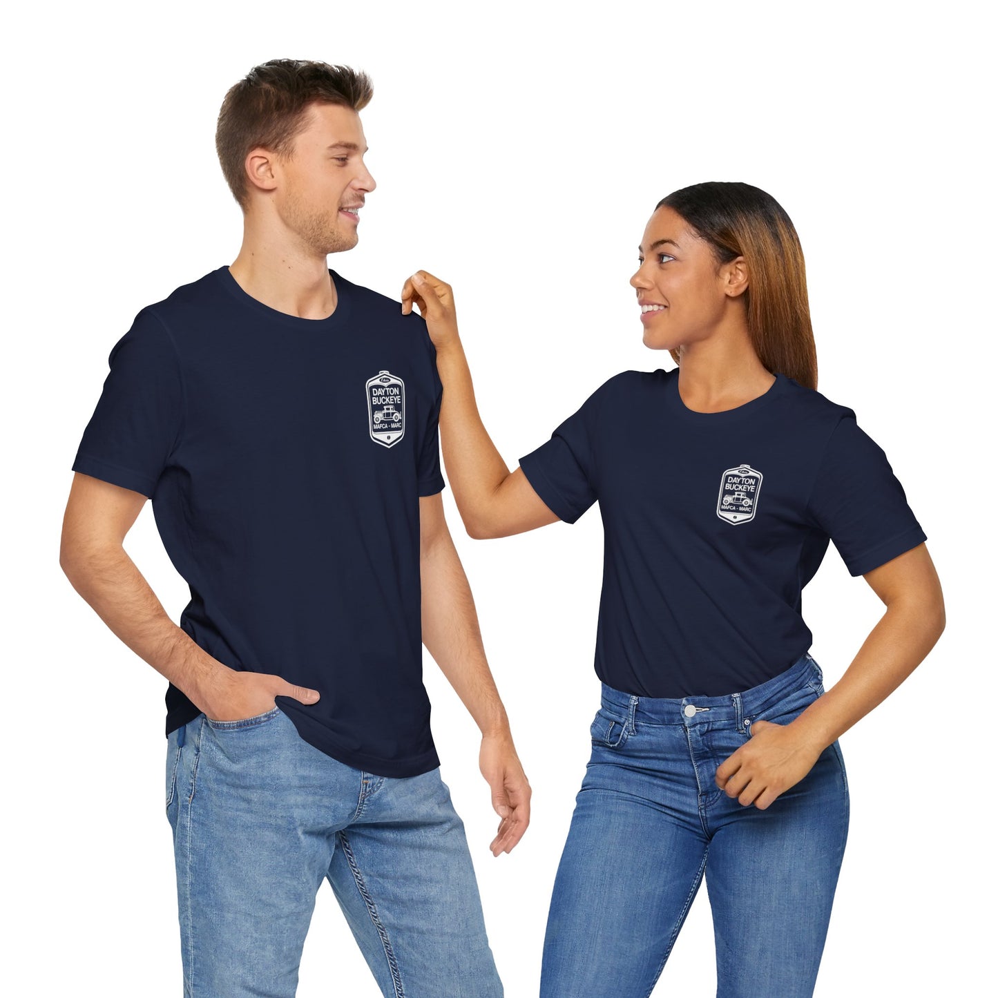 Dayton Buckeye (front and back logo) Unisex Jersey Short Sleeve Tee