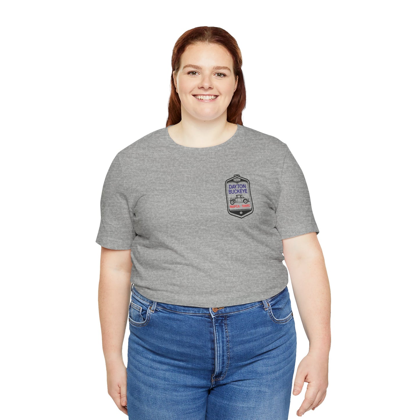 Dayton Buckeye (front and back logo) Unisex Jersey Short Sleeve Tee