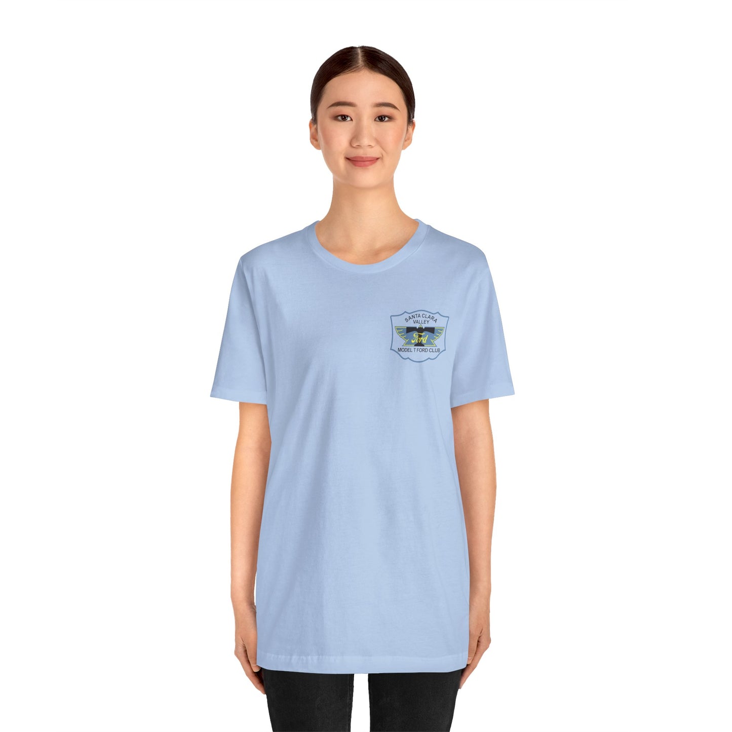 Santa Clara Valley Model T Ford Club (front and back print) Unisex Jersey Short Sleeve Tee