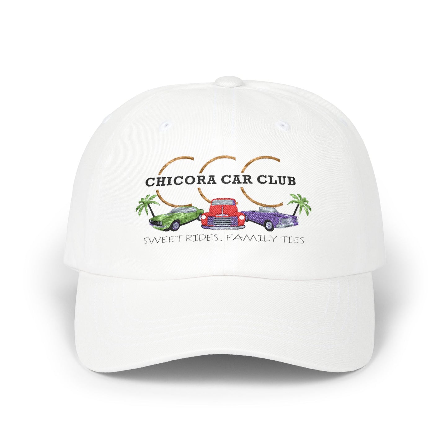 Classic Dad Cap with Chicora Car Club Design - Casual Hat for Car Lovers, Perfect Gift for Fathers' Day, Birthdays, or Family Outings