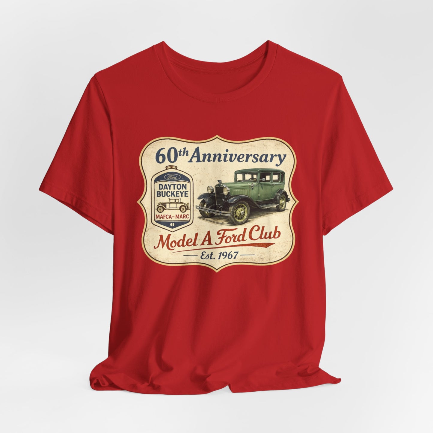 Dayton Buckeye Model A Ford Club 60th Anniversary Tee (SSG) - Vintage Classic Car Shirt