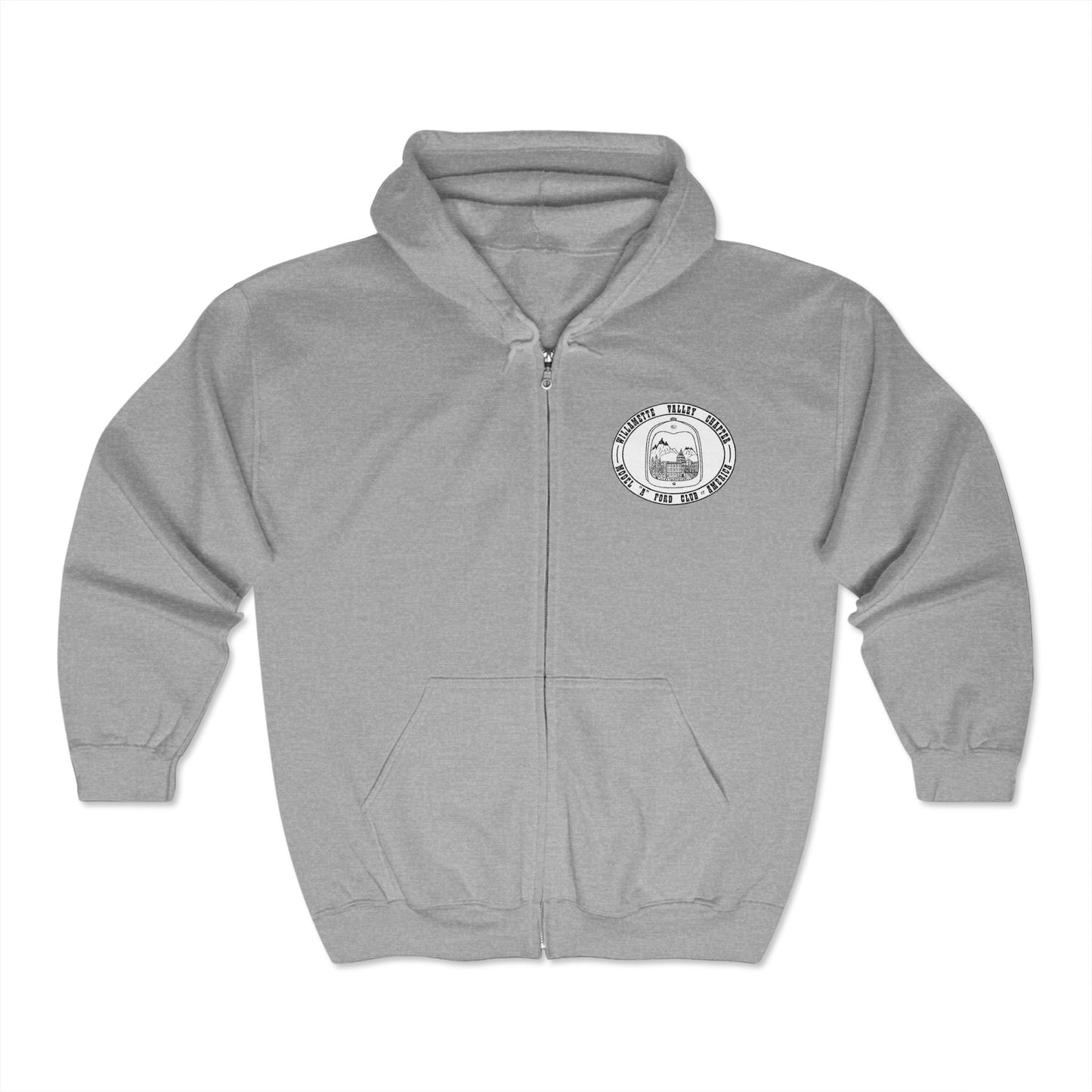 Willamette Valley Chapter MAFCA (front logo only) Unisex Full Zip Hoodie for Cozy Comfort