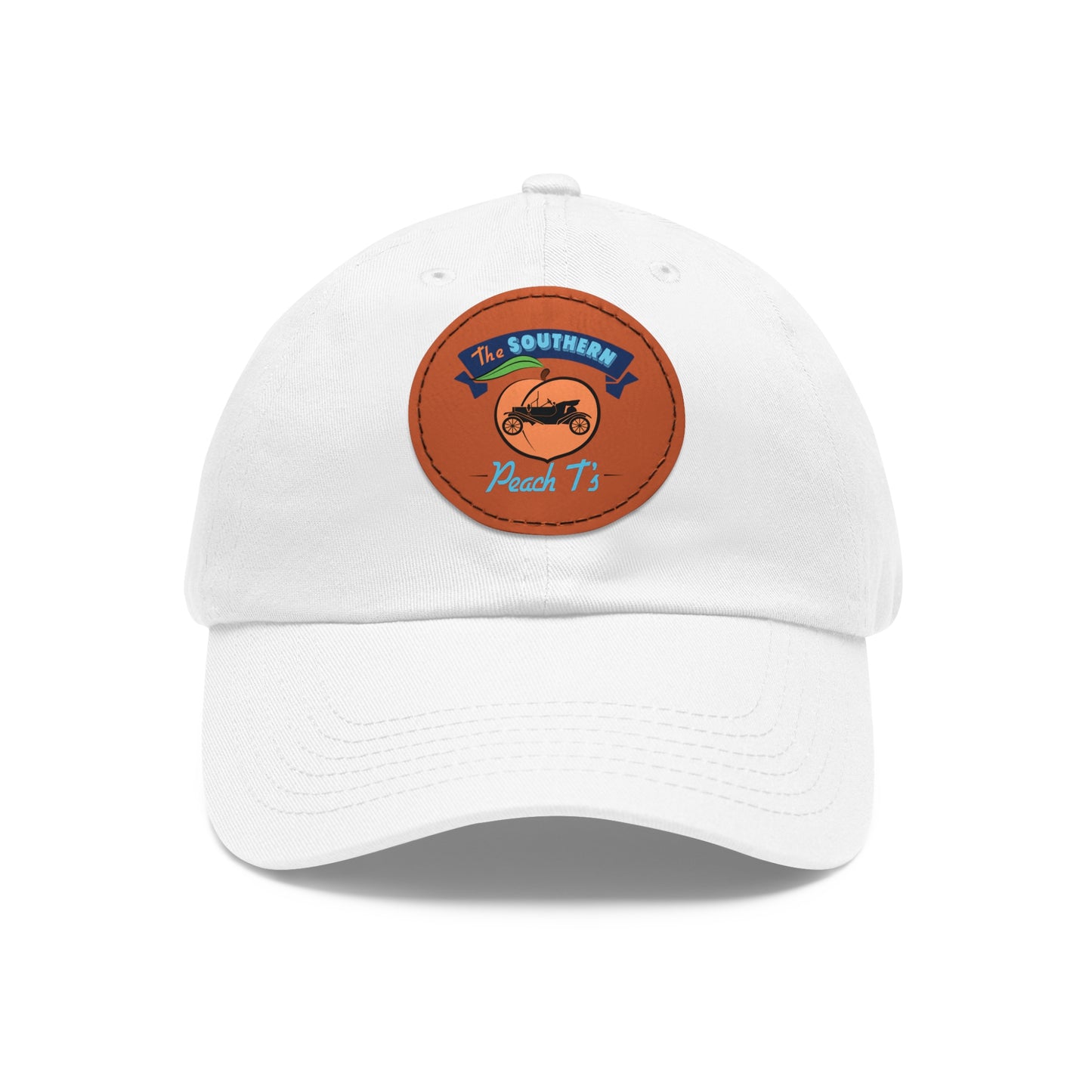 The Southern Peach T's Dad Hat with Leather Patch (Round)