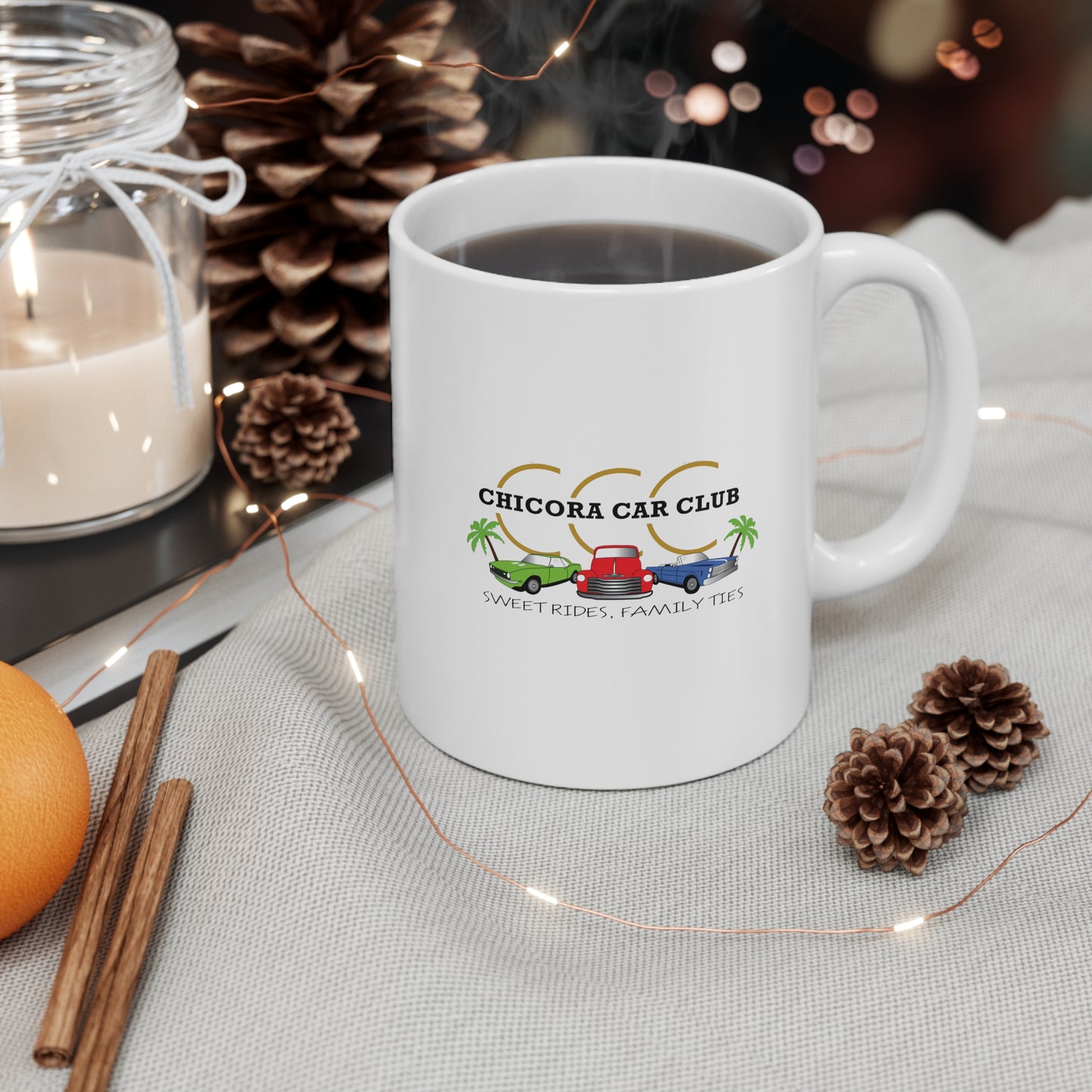 Chicora Car Club Coffee Mugs, 11oz, 15oz, Perfect Gift for Car Enthusiasts, Family Gatherings, Coffee Lovers, Birthday, Father's Day