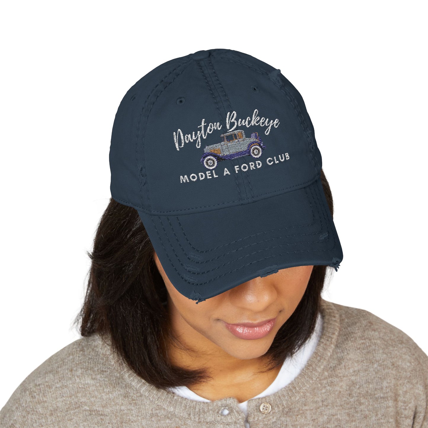 Dayton Buckeye Model A Ford Club Distressed Dad Hat - Embroidered