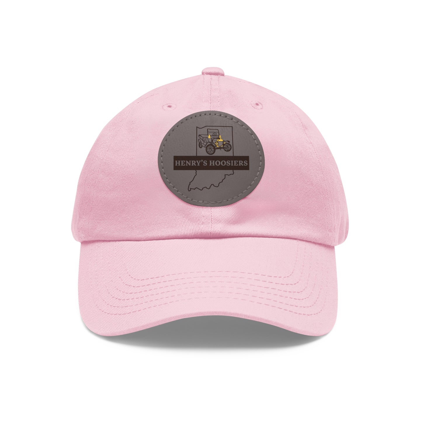 Henry's Hoosiers Dad Hat with Leather Patch (Round)