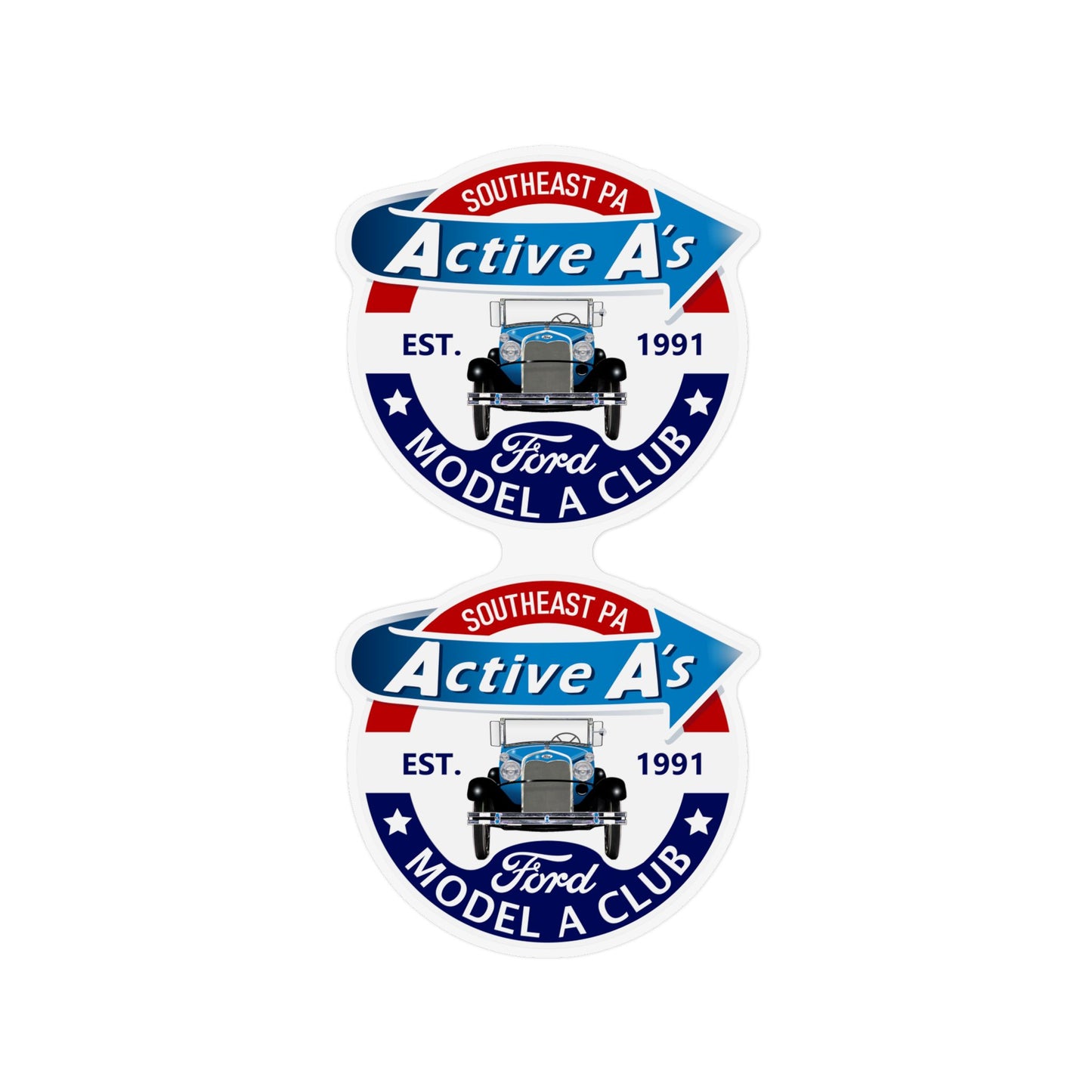 Active A's Ford Model A Club Custom Shape Magnet — Two 12" magnets for each side of your car or trailer