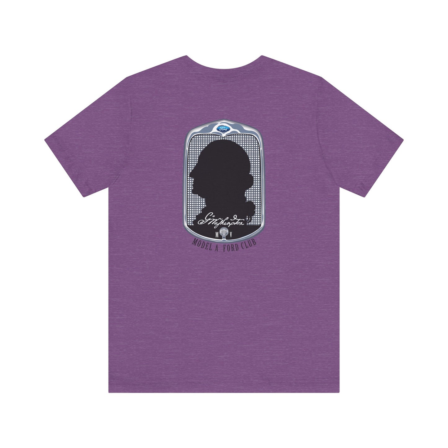 George Washington Model A Ford Club (front and back black logo) Unisex Jersey Short Sleeve Tee