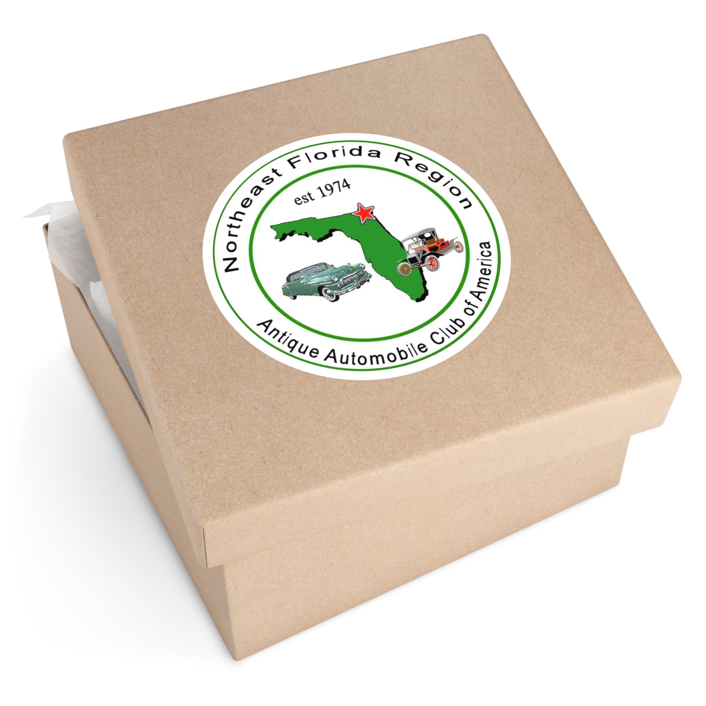 Northeast Florida Region AACA Round Stickers - Perfect for Enthusiasts & Collectors