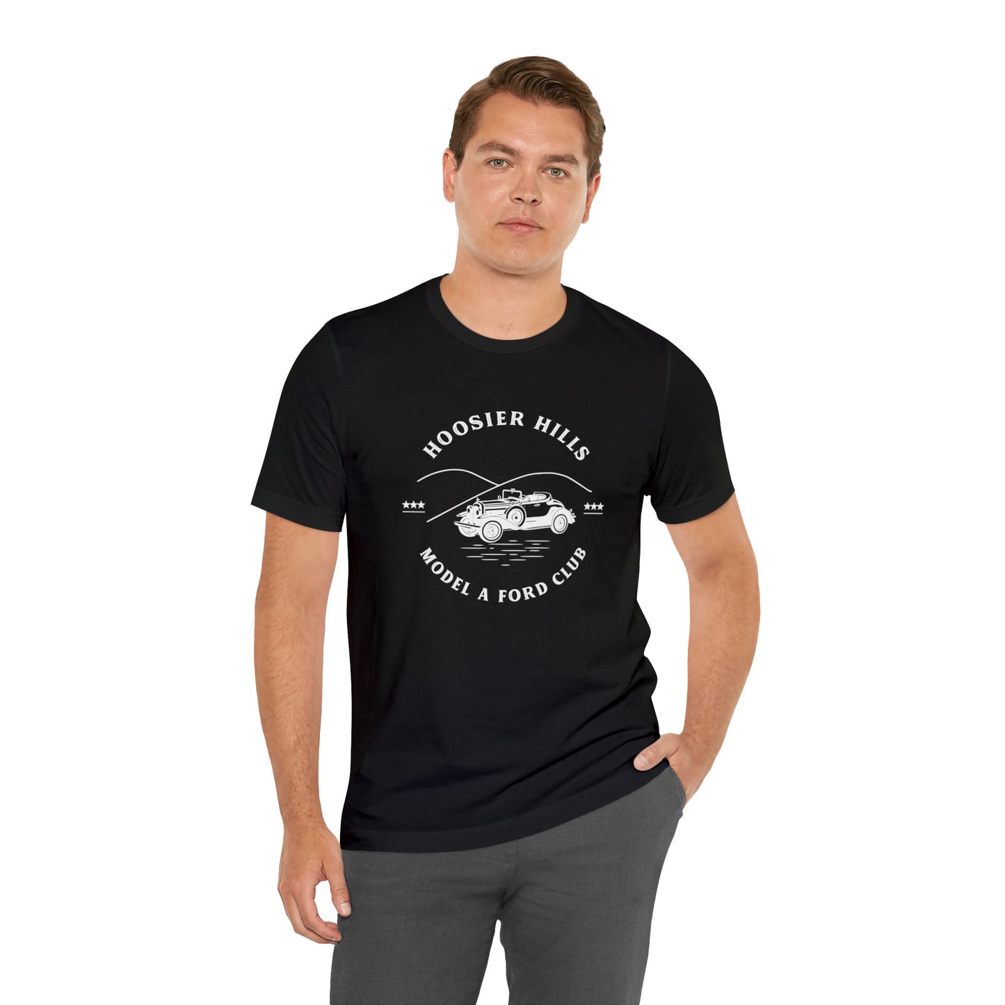 Hoosier Hills Model A Ford Club Unisex Jersey Short Sleeve Tee