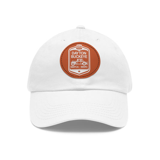 Dayton Buckeye Dad Hat with Leather Patch (Round)