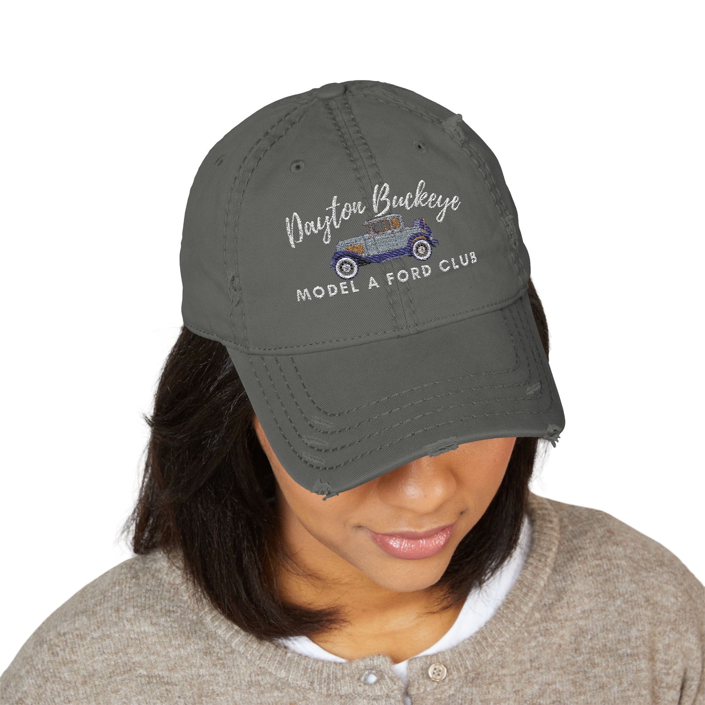 Dayton Buckeye Model A Ford Club Distressed Dad Hat - Embroidered