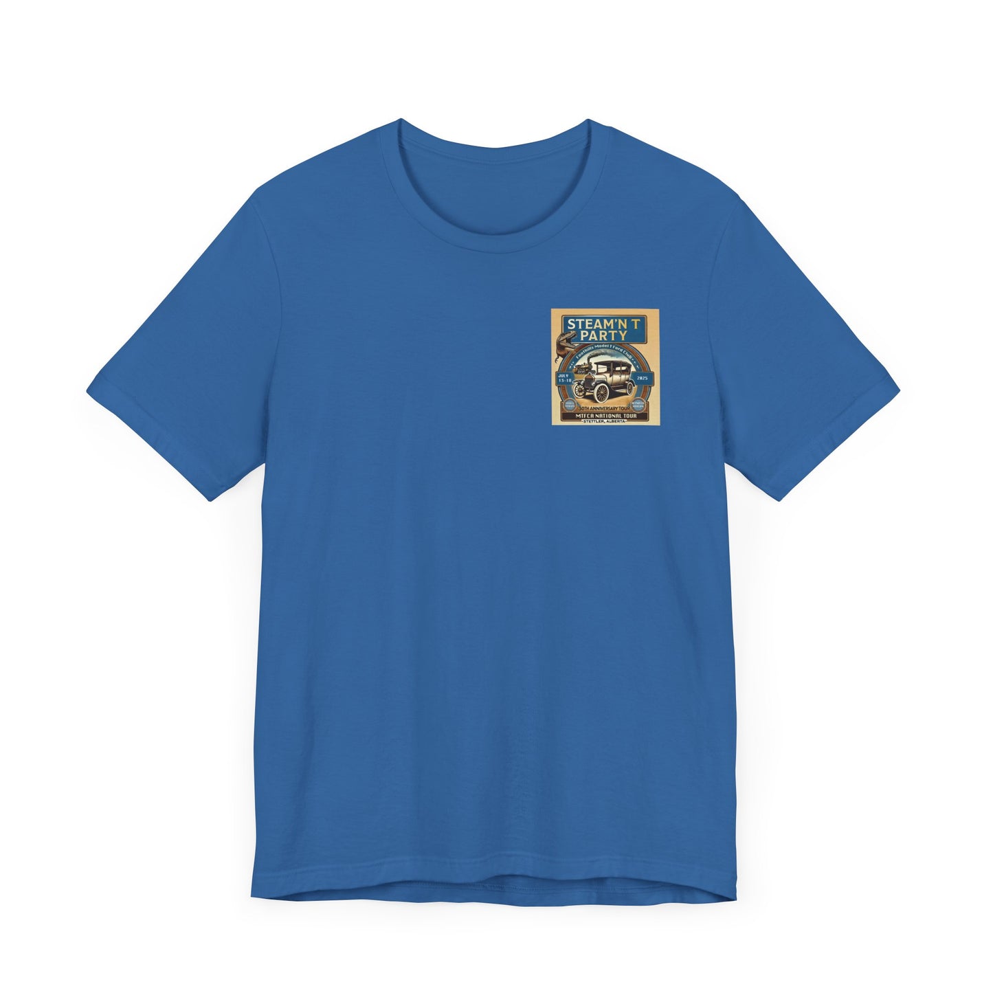 Foothills Model T Ford Club STEAM'N T PARTY (front and back logos) Unisex Short Sleeve Shirt
