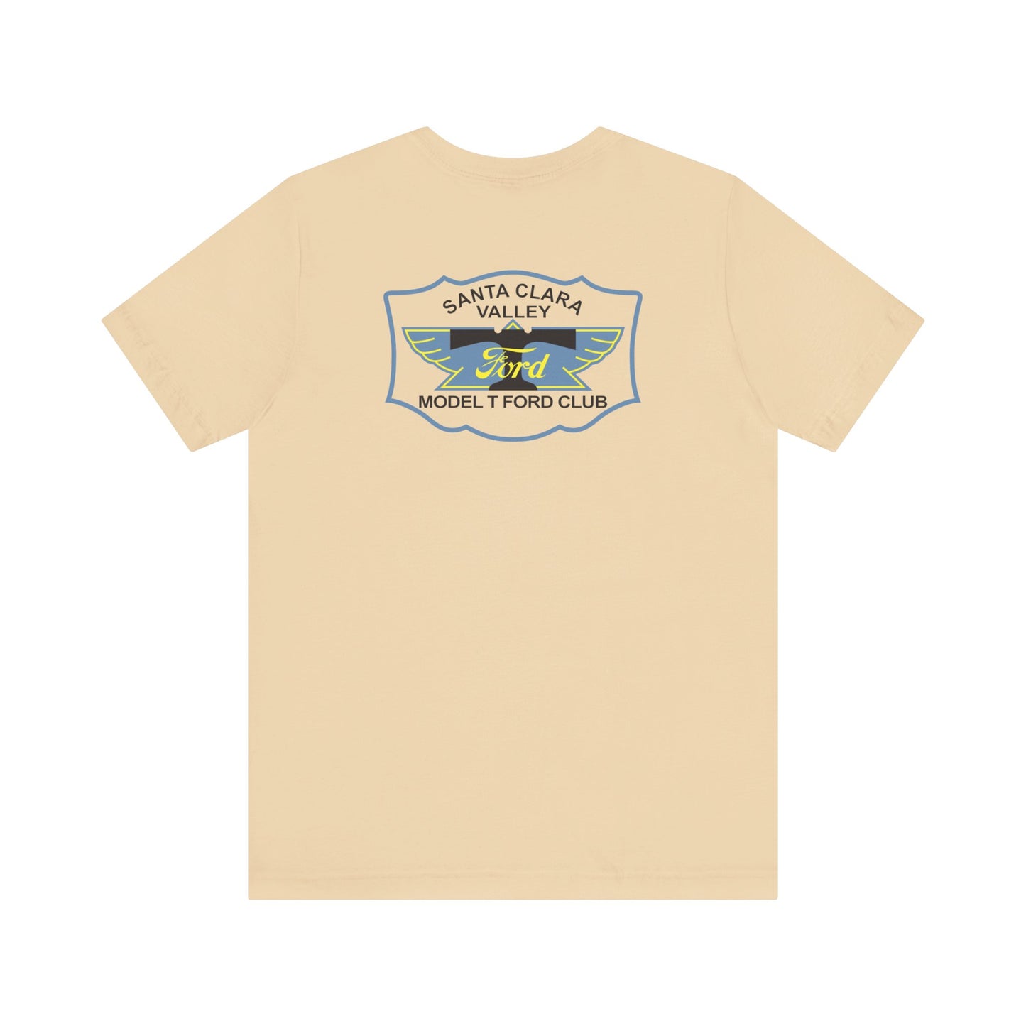 Santa Clara Valley Model T Ford Club (front and back print) Unisex Jersey Short Sleeve Tee