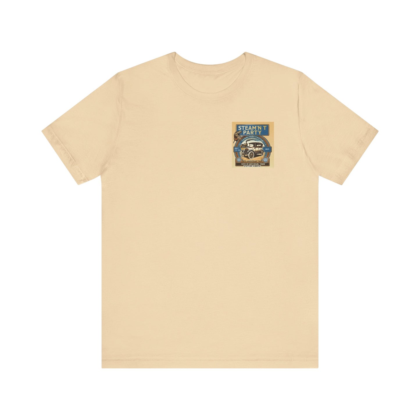 Foothills Model T Ford Club STEAM'N T PARTY (front and back logos) Unisex Short Sleeve Shirt