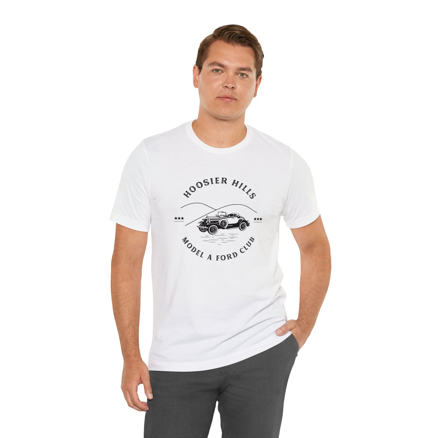 Hoosier Hills Model A Ford Club Unisex Jersey Short Sleeve Tee