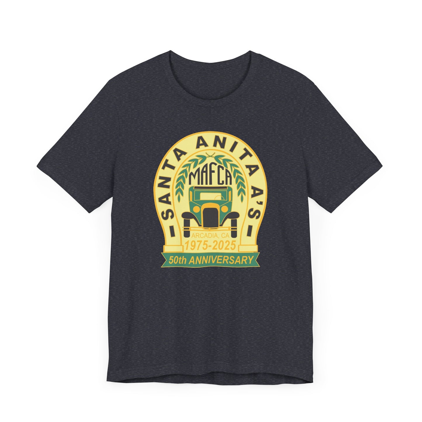 Santa Anita A's MAFCA 50th Anniversary (front logo) Unisex Jersey Tee