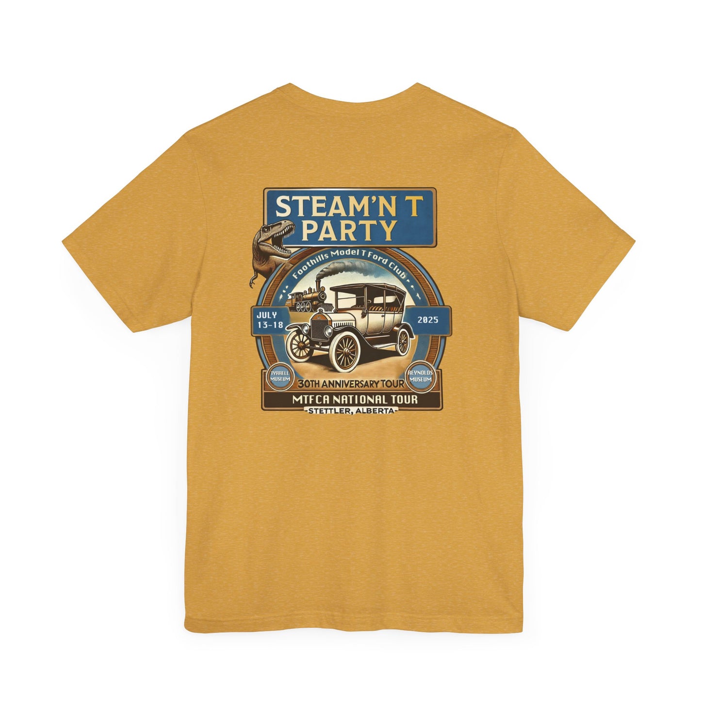 Foothills Model T Ford Club STEAM'N T PARTY (front and back logos)