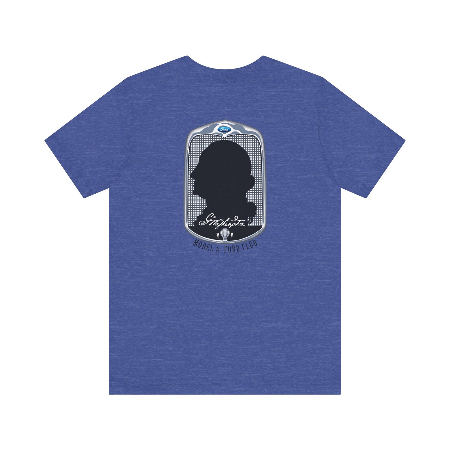 George Washington Model A Ford Club (front and back black logo) Unisex Jersey Short Sleeve Tee