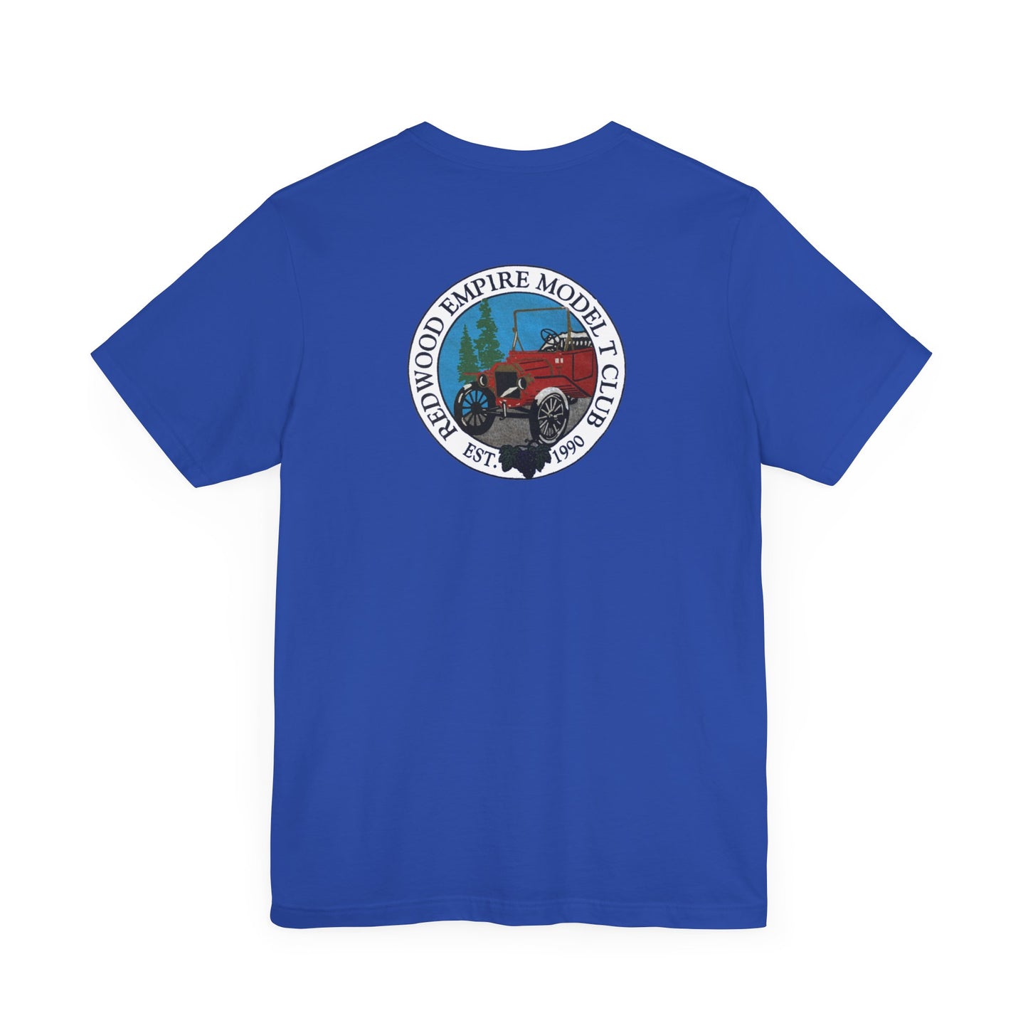 Redwood Empire Model Club (front and back logo) Unisex Short Sleeve Tee - Vintage Style Graphic T-Shirt