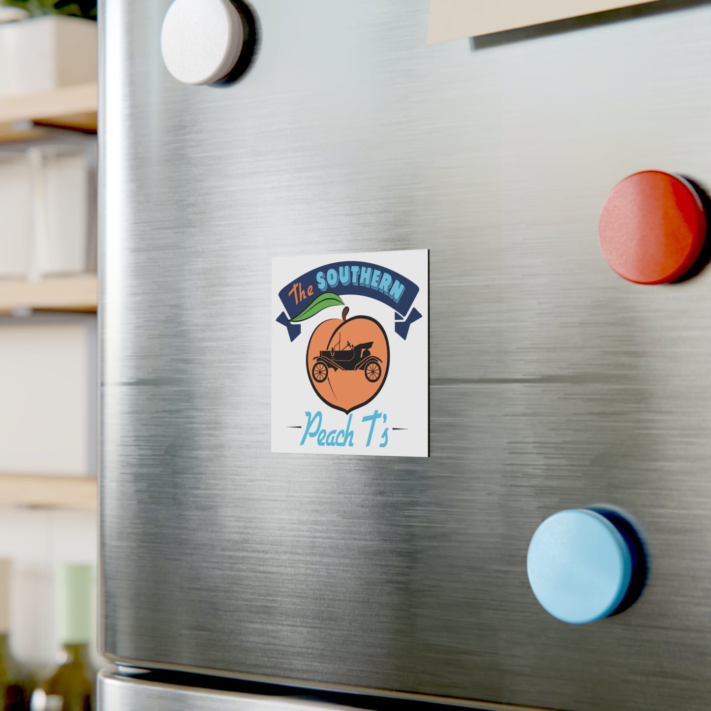 The Southern Peach T's Square Magnet
