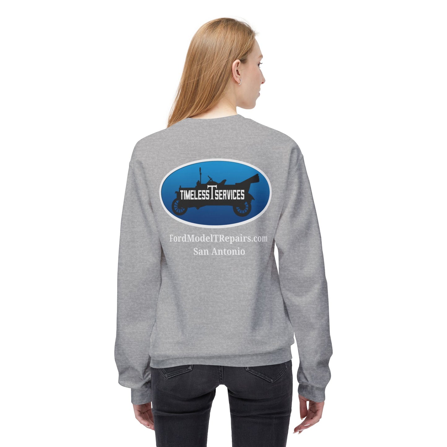 Timeless T Services (front and back logo) Fleece Crewneck Sweatshirt - Unisex Midweight