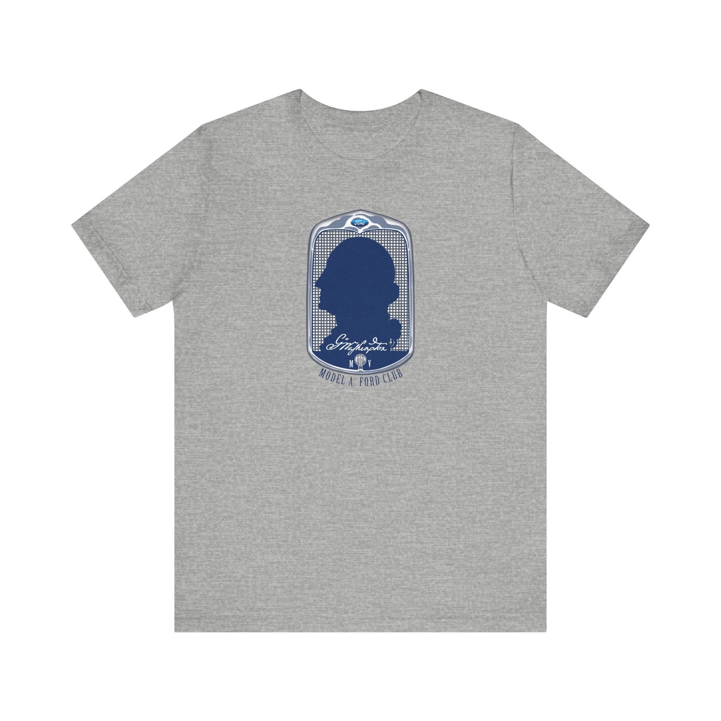 George Washington Model A Ford Club (front blue logo) Unisex Jersey Short Sleeve Tee