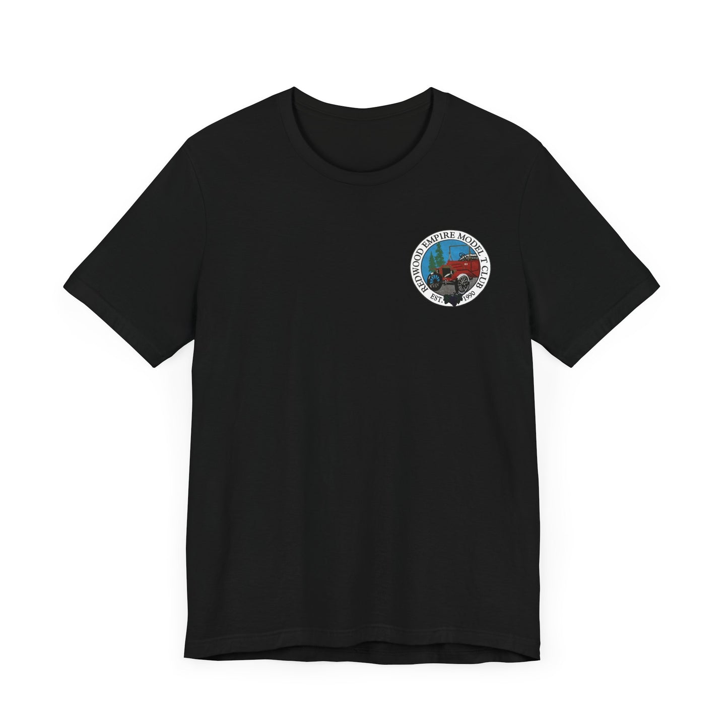 Redwood Empire Model Club (front and back logo) Unisex Short Sleeve Tee - Vintage Style Graphic T-Shirt