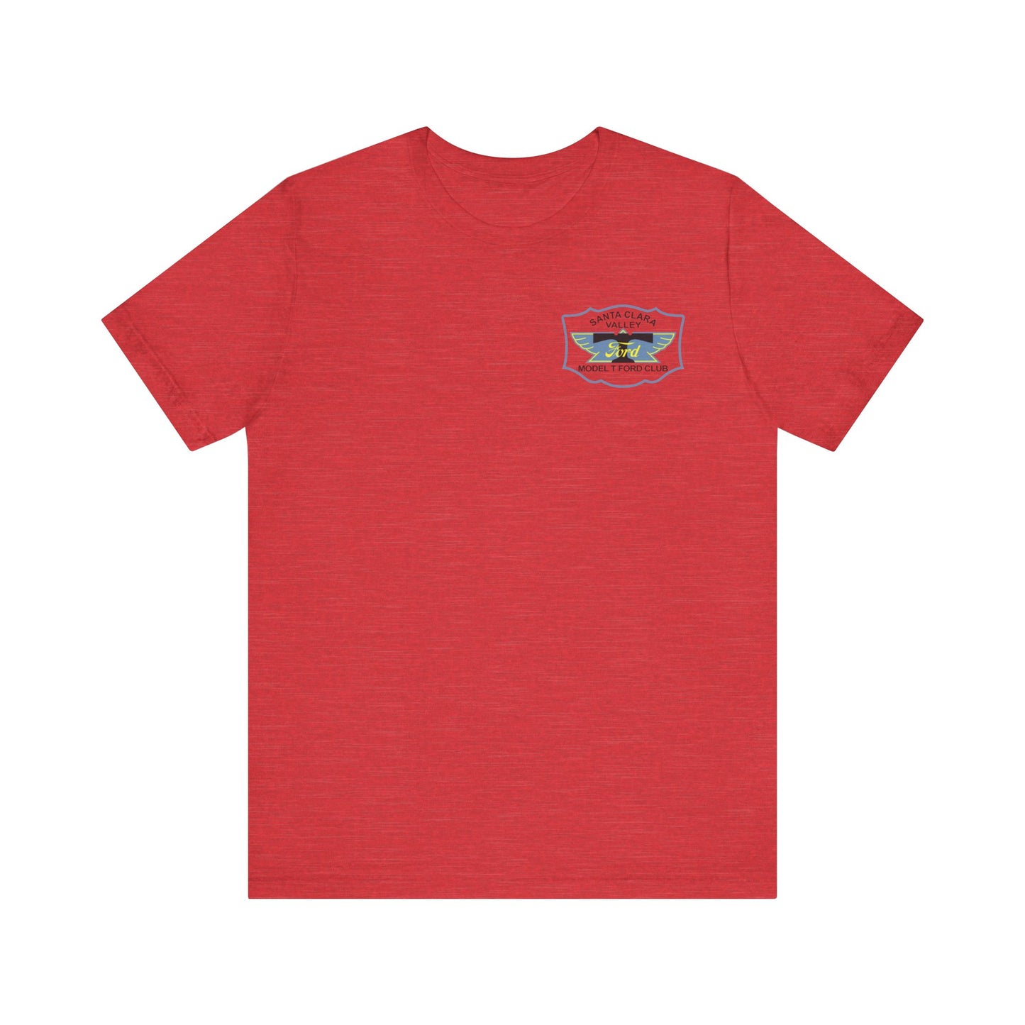 Santa Clara Valley Model T Ford Club (front and back print) Unisex Jersey Short Sleeve Tee