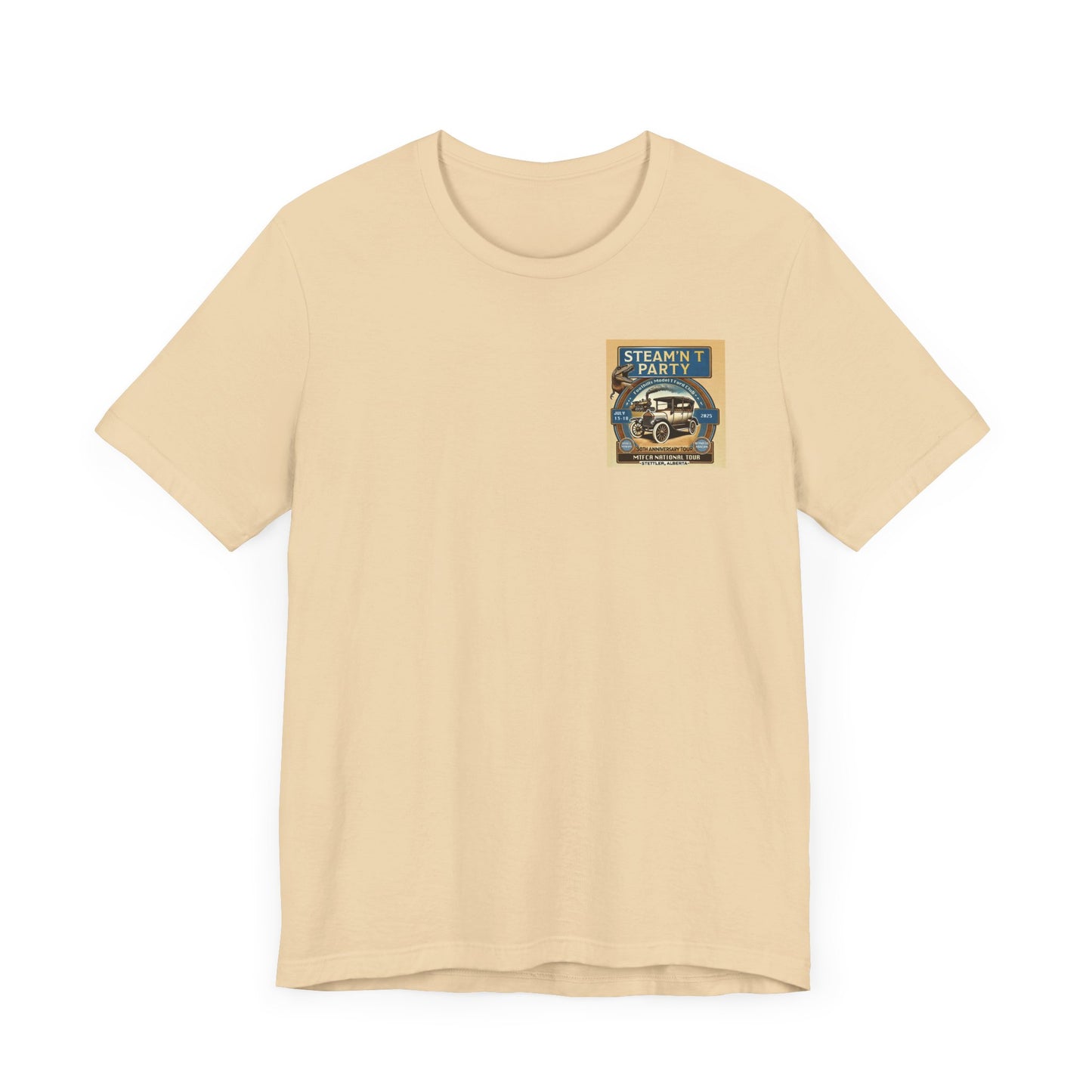 Foothills Model T Ford Club STEAM'N T PARTY (front and back logos) Unisex Short Sleeve Shirt