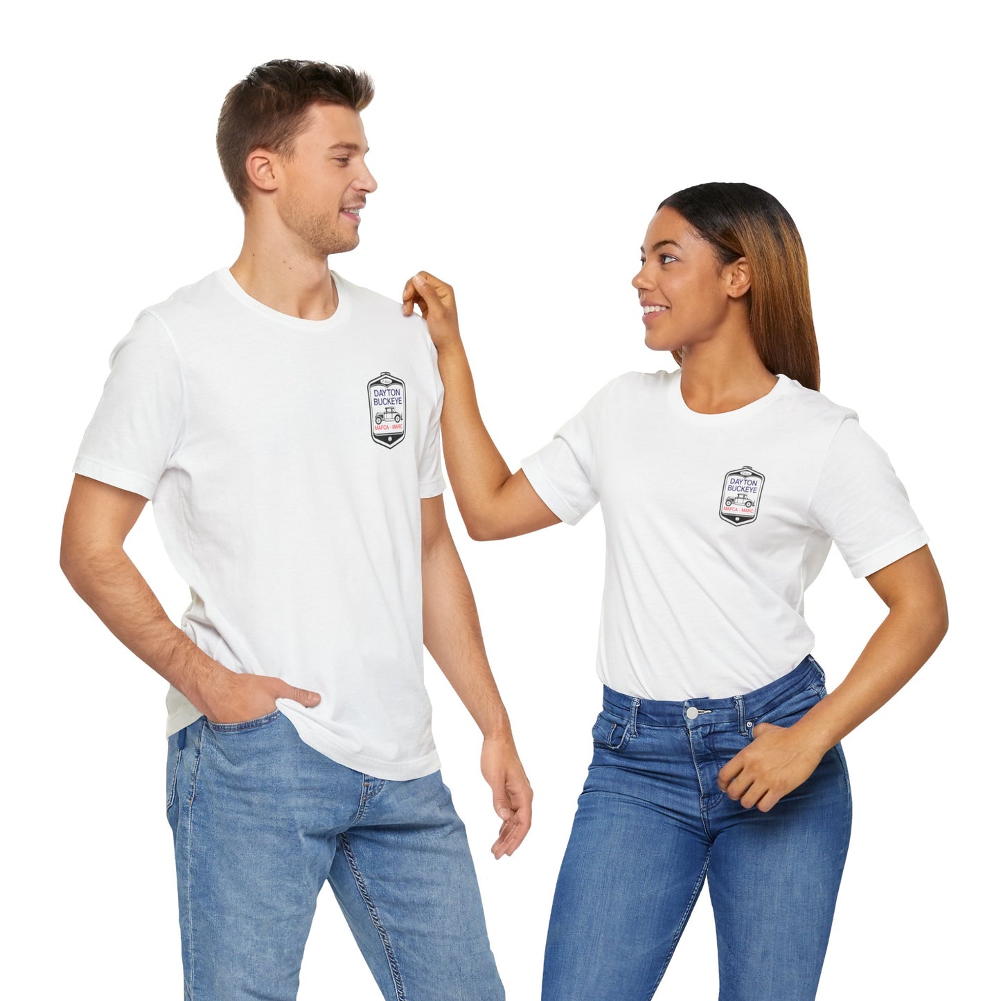 Dayton Buckeye (front and back logo) Unisex Jersey Short Sleeve Tee