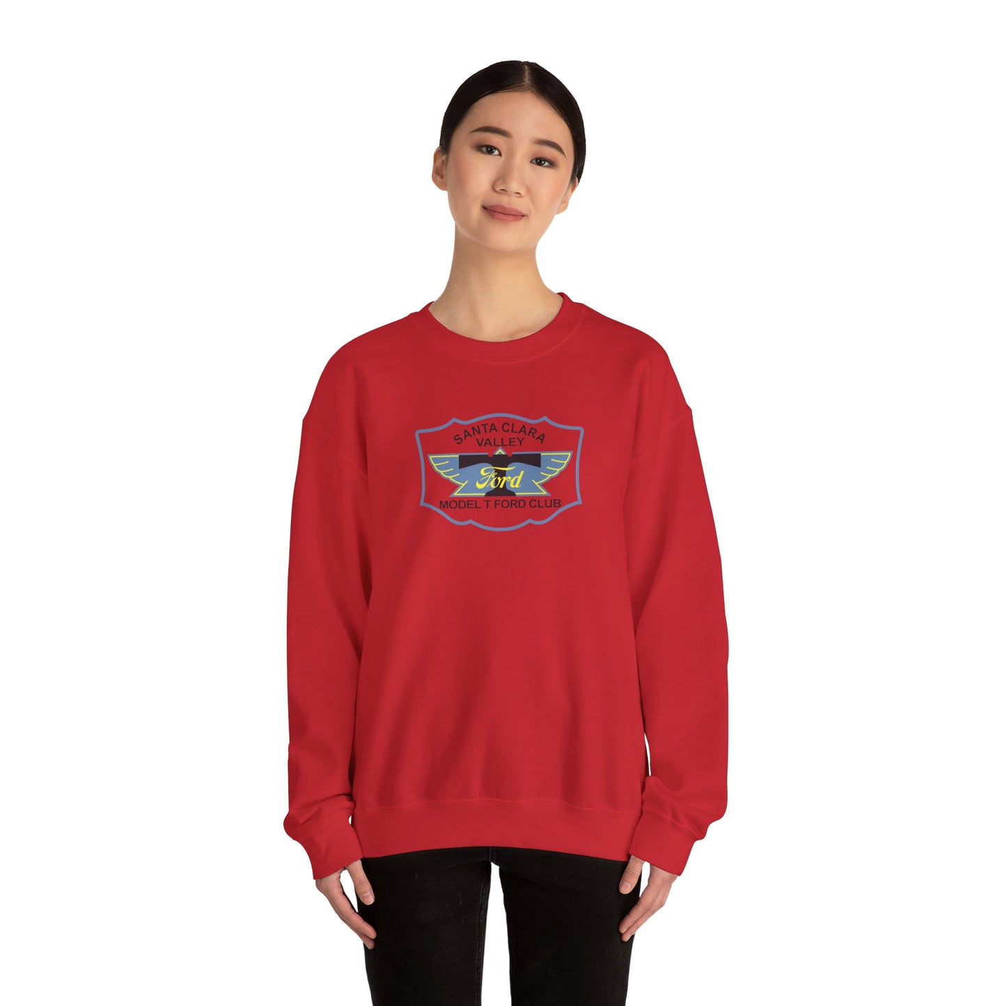 Santa Clara Valley Model T Ford Club (front and back print) Unisex Heavy Blend™ Crewneck Sweatshirt